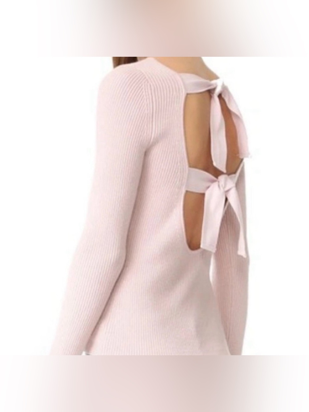 Elizabeth and James ribbed tie-back long-sleeve sweater